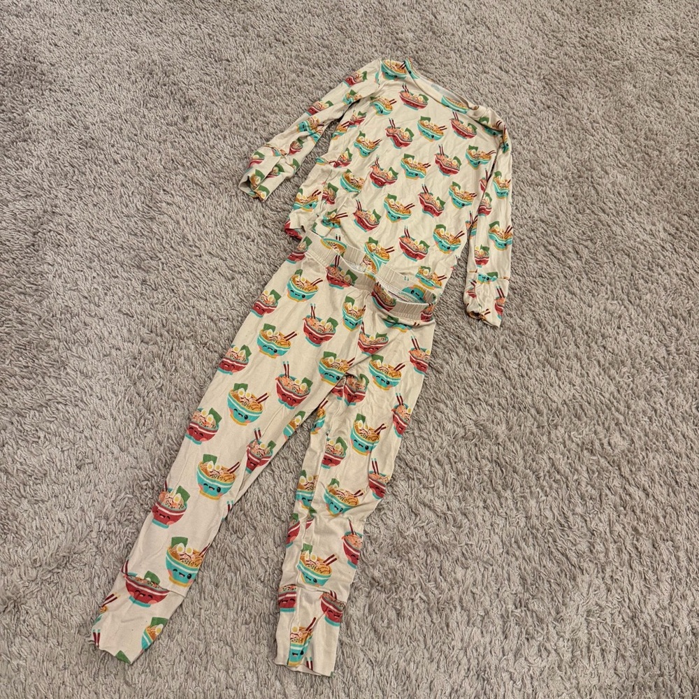 Bums & Roses Ramen Print PJ Set - Size 3T